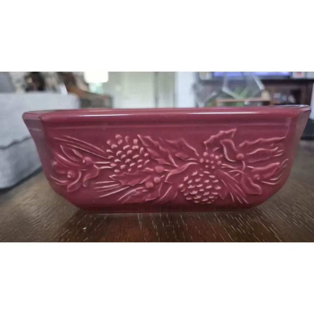 Longaberger Pottery Paprika Mini Small Loaf Bread Pan Woven Traditions